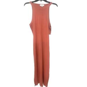 BELLA DAHL NWT Coral Tank Midi Dress Side Slits 100% Supima Cotton Size Large
